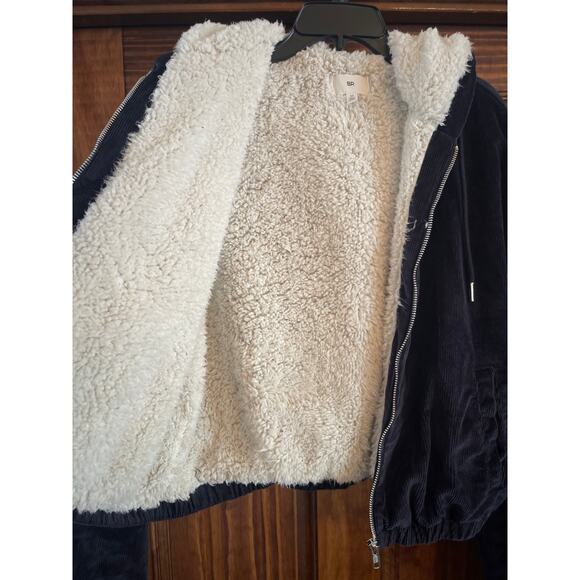 Nordstrom brass plum corduroy Sherpa lined jacket medium - Picture 3 of 5